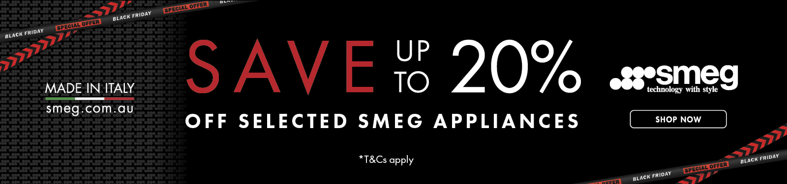 Save Up To 20%* On Selected Smeg Appliances