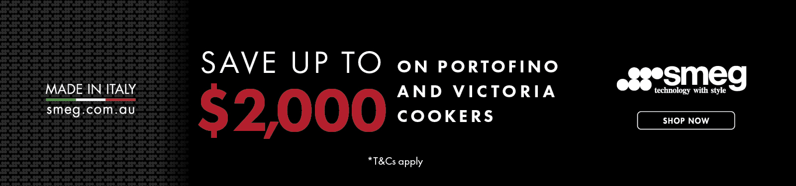 Save Up To $2,000 On SMEG Victoria & Portofino Cookers + 10% off matching Rangehoods