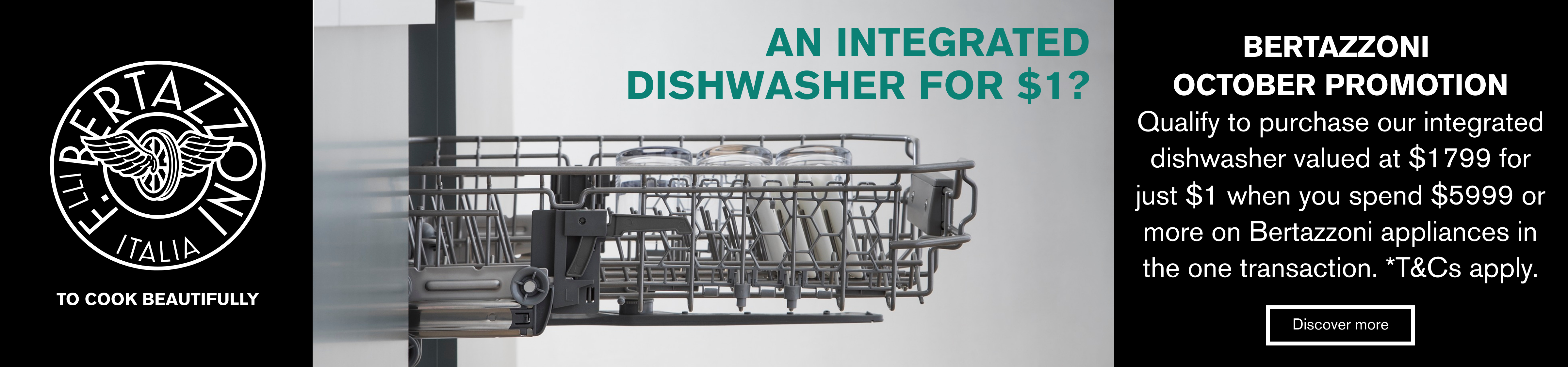 Purchase An Integrated Dishwasher For $1 When You Spend Over $5999 On Bertazzoni Appliances