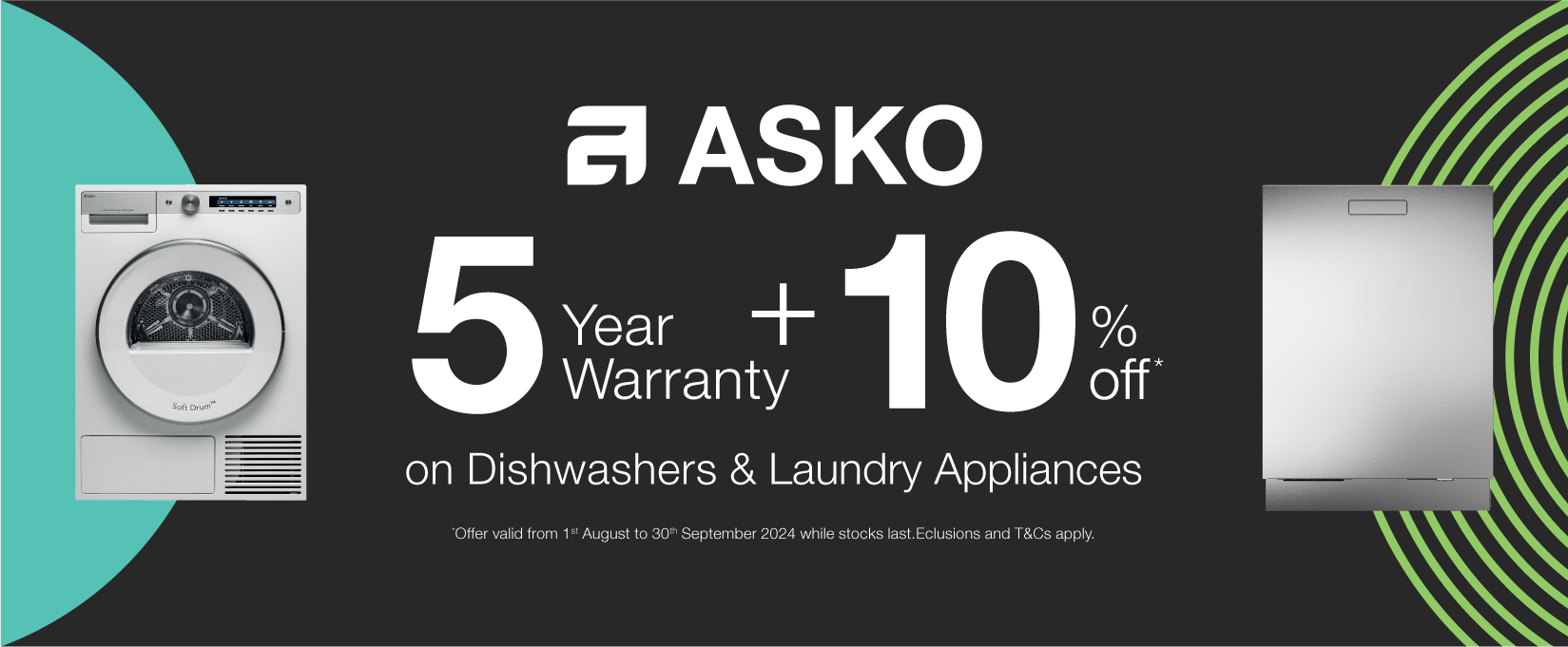 5 Year Warranty\ *Plus 10%* Off ASKO Dishwashers And Laundry Appliances at Elite Appliances