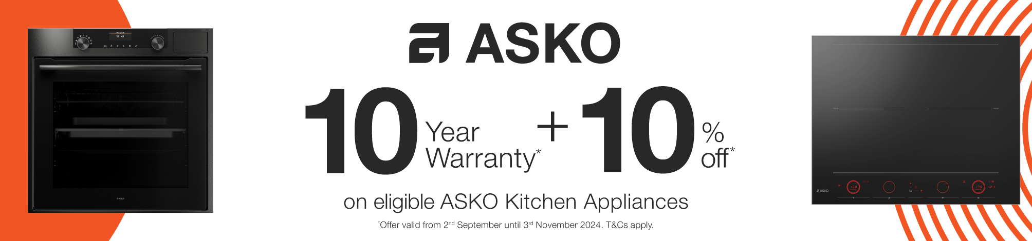 10 Year Warranty Plus 10% Off ASKO Kitchen Appliances