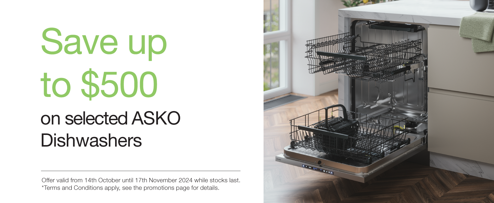 Save Up To $500 On Selected ASKO Dishwashers at Elite Appliances