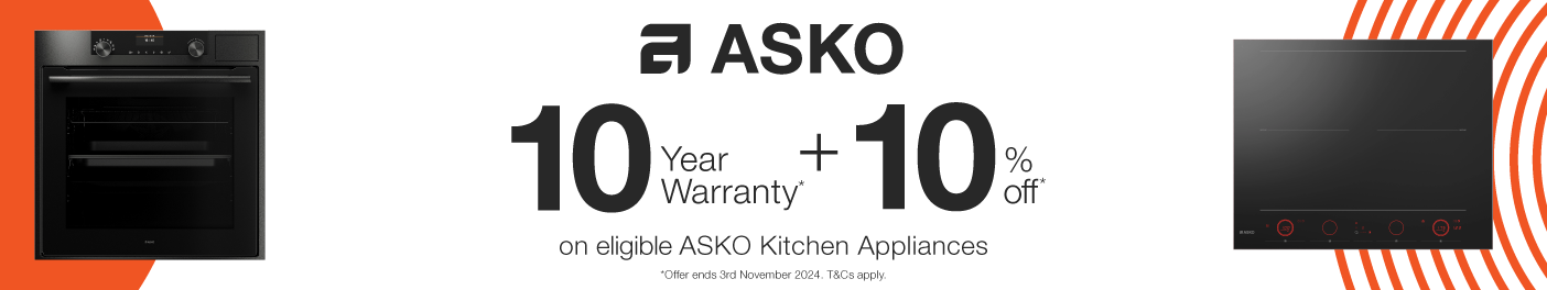 10 Year Warranty Plus 10% Off ASKO Kitchen Appliances at Elite Appliances