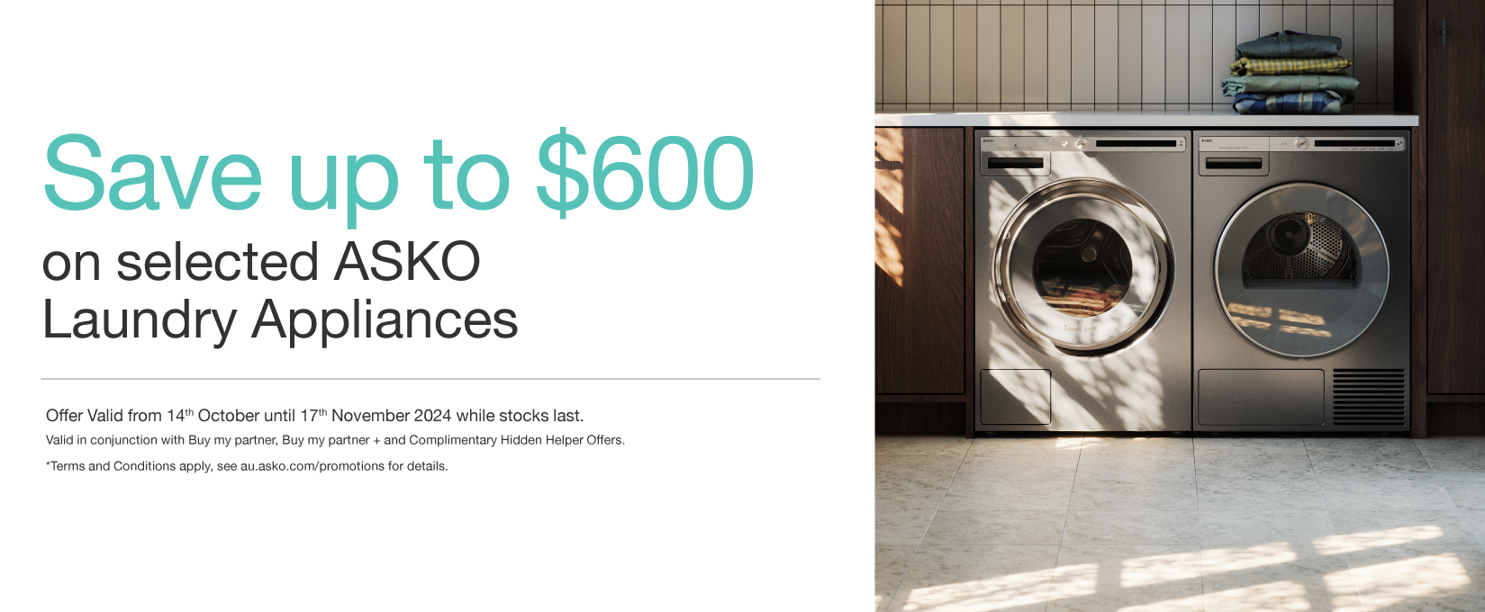 Save Up To $600 On Selected ASKO Laundry Appliances at Elite Appliances