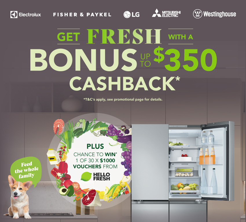 Bonus Cashback Up To $350 On Selected Fridges