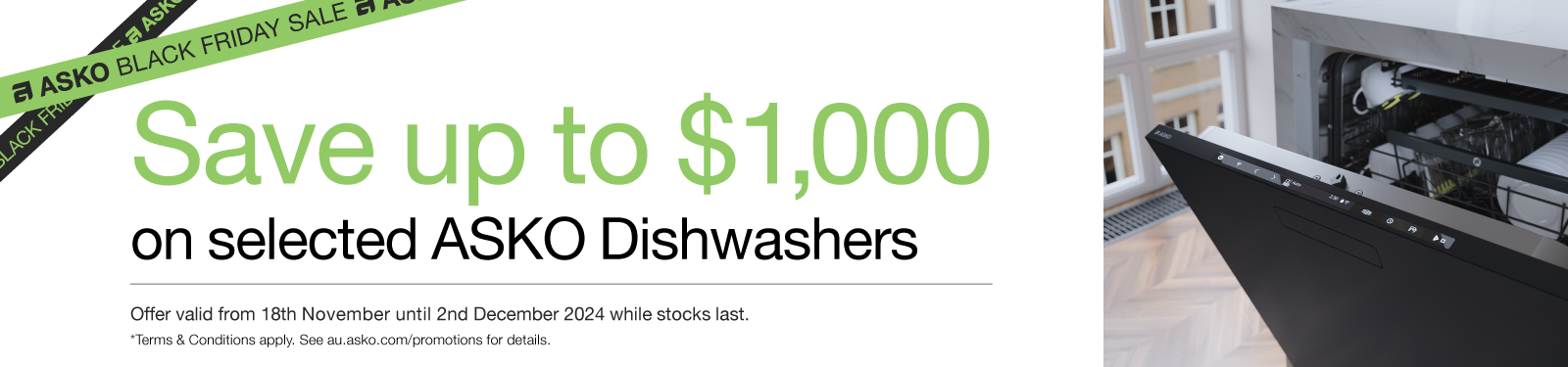 Save Up To $1000* On Selected ASKO Dishwashers