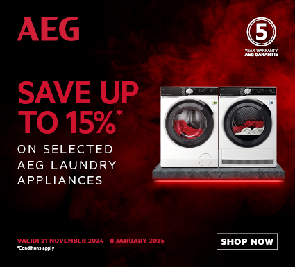 Save Up To 15% On Selected AEG Laundry Appliances