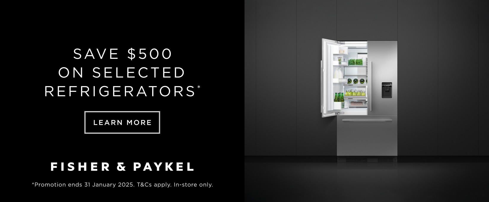 Save $500* On Selected Fisher & Paykel Refrigerators at Elite Appliances